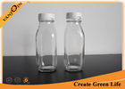 China Fruit Juice 10oz Clear French Square Glass Bottles With Plastic Tearing Off Ring company