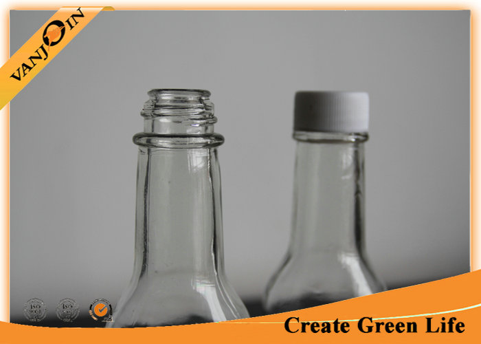 8 oz Clear Glass Woozy Bottles w/ Lined Aluminum Caps & Orifice
