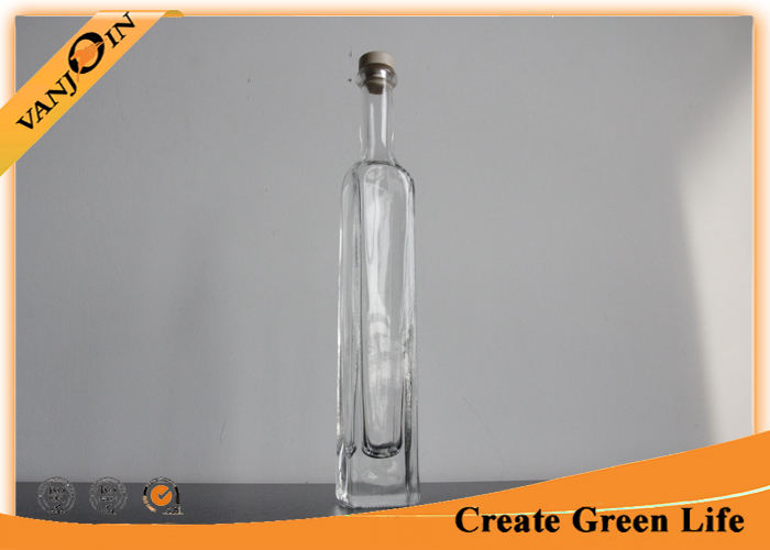 High Flint 100ml Crystal Glass Beverage Bottles With Corks , Glass Liquor Bottles with Stoppers