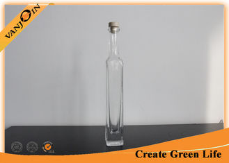 China High Flint 100ml Crystal Glass Beverage Bottles With Corks , Glass Liquor Bottles with Stoppers supplier